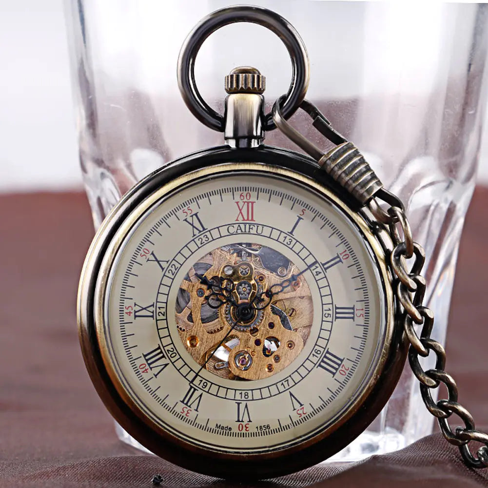 New Automatic Mechanical Pocket Watch with Roman Dial