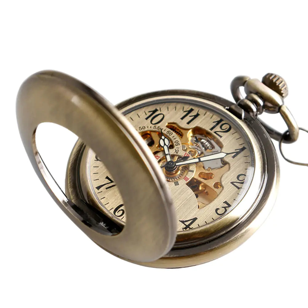 Vintage Mechanical Pocket Watch with Hollow Design