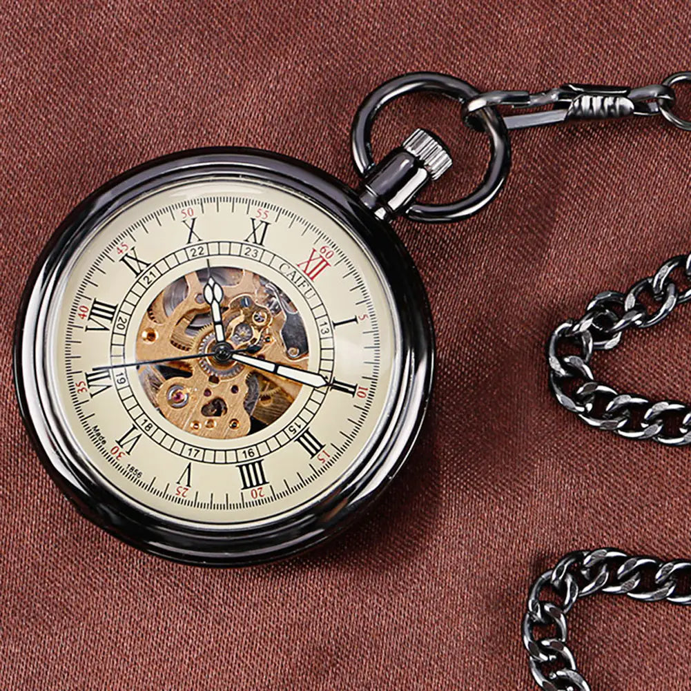New Automatic Mechanical Pocket Watch with Roman Dial